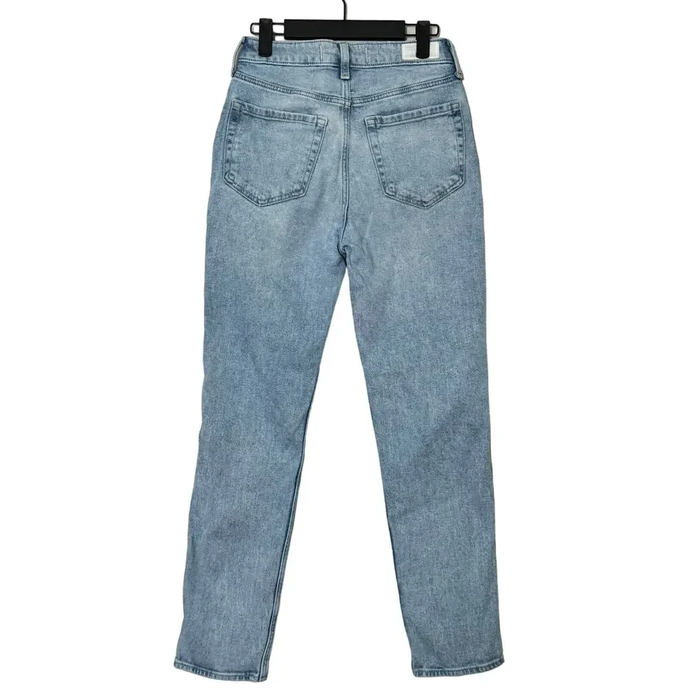 Hollister Ultra High-Rise Ripped Light Wash Mom‎ Jeans Size 3R
